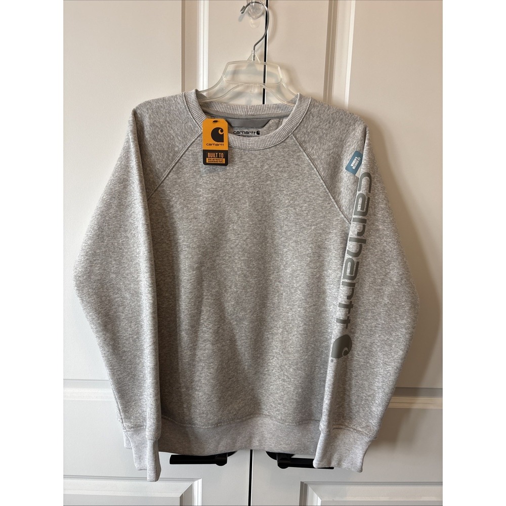 NWT Carhartt Women's Relaxed Fit Midweight Graphic Logo Crewneck Sweatshirt M